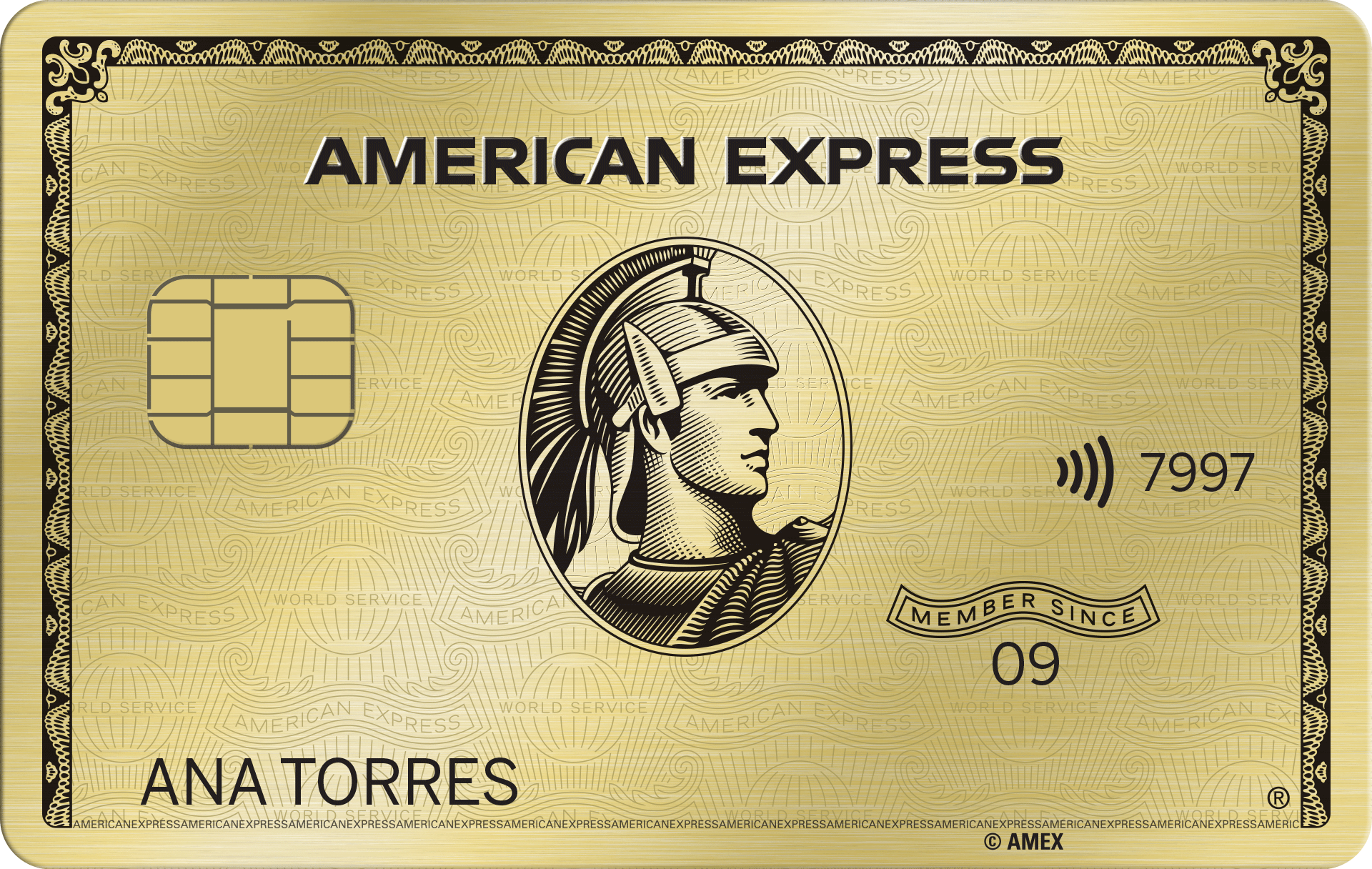 Banner movil de vista frontal de la tarjeta de servicio American Express®